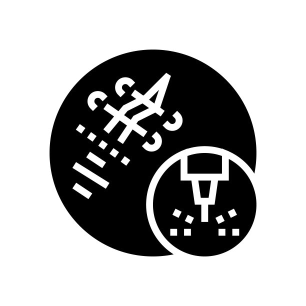 疤痕去除激光字形图标矢量插图图片下载