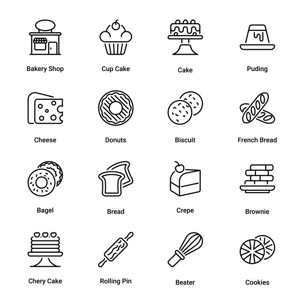 面包店轮廓图标图片下载