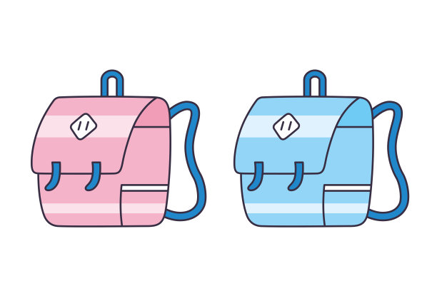 粉色和蓝色的背包图片下载