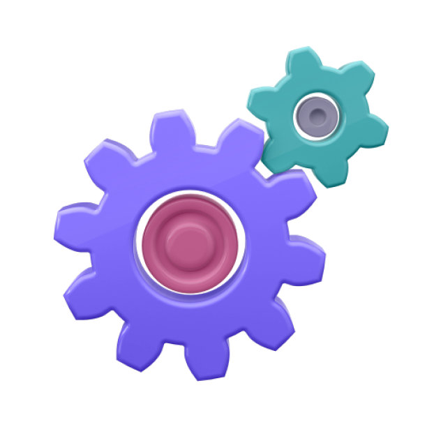 3 d演示。齿轮卡通风格不是白色背景。非常适合登陆页面、移动应用程序或网站。图片下载