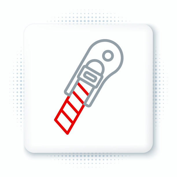 线文具刀图标孤立白色图片下载