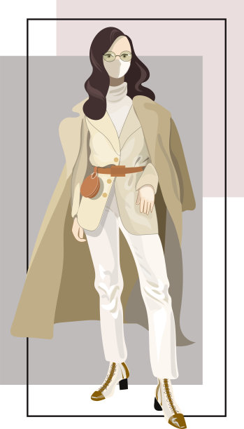 潮流矢量插图显示服装风格图片下载