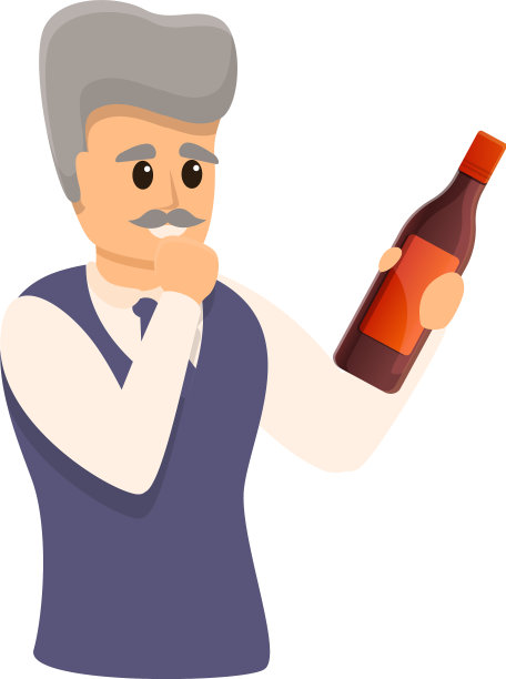 老侍酒师图标卡通风格图片下载