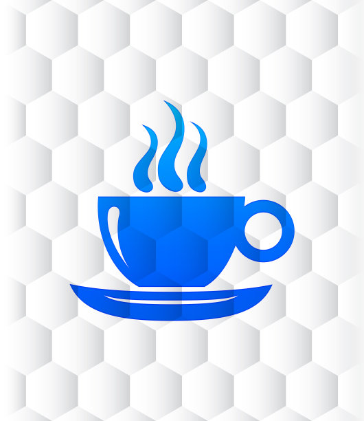 咖啡杯图标六边形无缝图案抽象白色背景图片下载