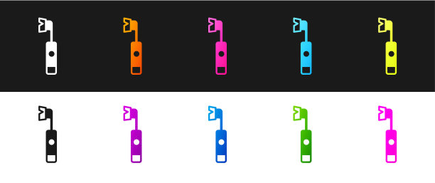 设置电动牙刷图标隔离在黑白背景。向量图片下载