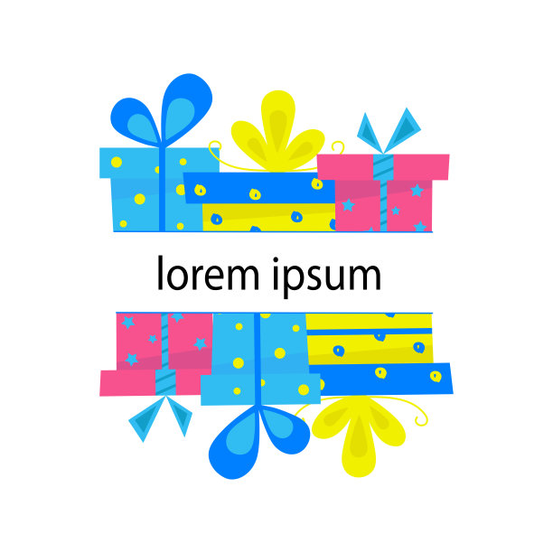 礼品盒矢量插画：明亮banner图片下载