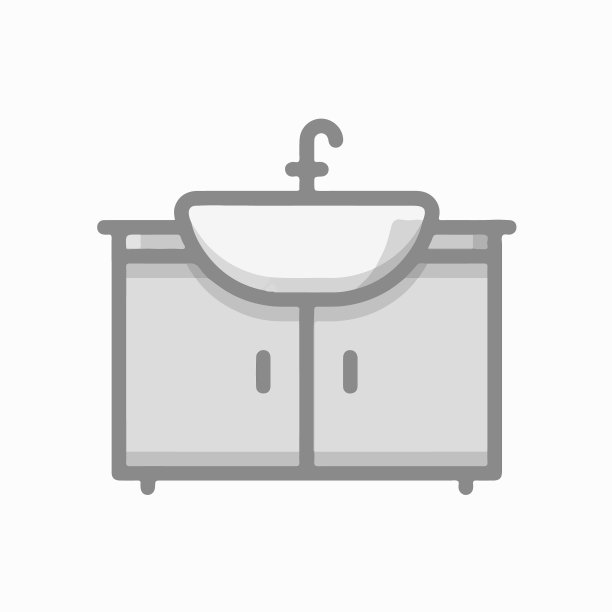 洗脸盆图标符号插图在平坦和现代风格图片下载