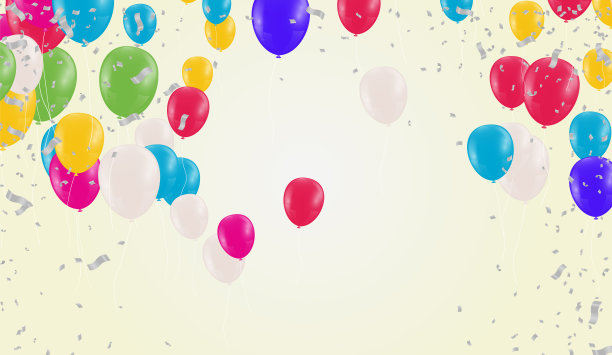 彩色的纸屑和球孤立。节日背景矢量。生日快乐。假期。图片下载
