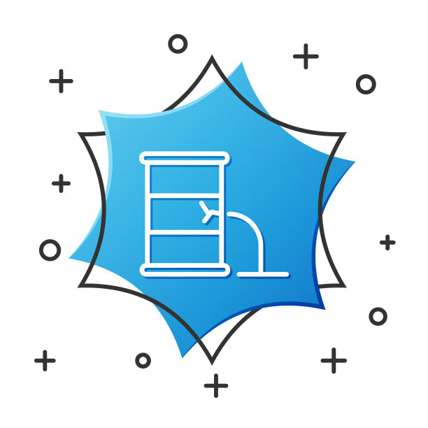 白线桶漏油图标隔离在白色上图片下载