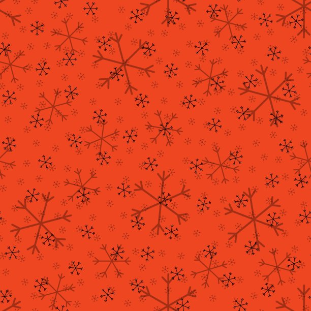 无缝圣诞图案涂鸦与手随意绘制雪花。礼物包装纸，有趣的纺织品印花，设计，装饰，食品包装，背景。新年。光栅副本。珊瑚、黑图片下载