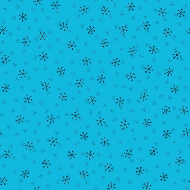 无缝圣诞图案涂鸦与手随意绘制雪花。礼物包装纸，有趣的纺织品印花，设计，装饰，食品包装，背景。新年。光栅副本。天空蓝色、黑色图片下载