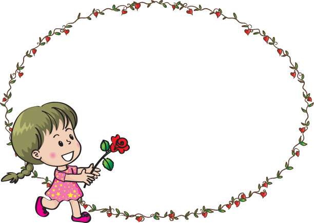 矢量卡通女孩持有卡片背景图片下载