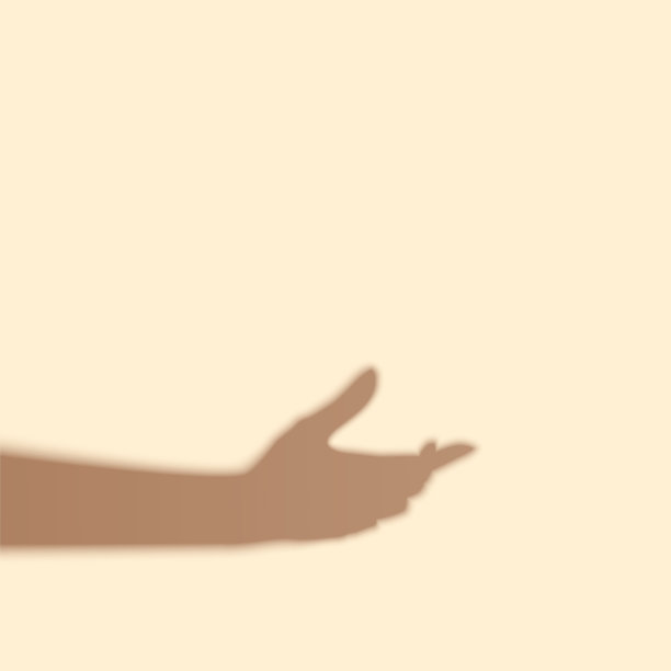 女性手的影子。矢量图图片下载