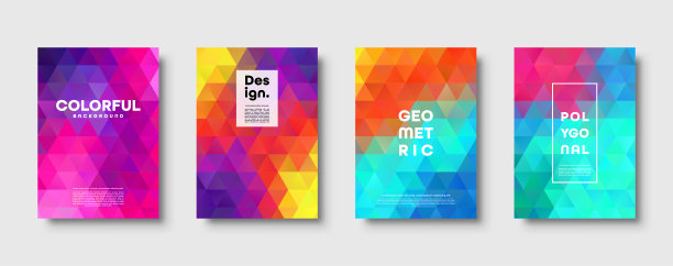 三角形多边形抽象背景。彩色梯度设计。低聚形状横幅。矢量图图片下载
