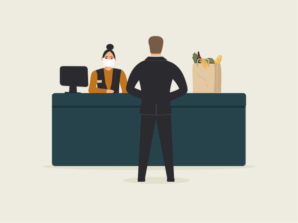 病毒流行期间的杂货店图片下载