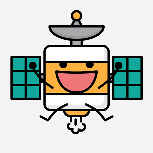可爱的卫星天线吉祥物人物在平图片下载