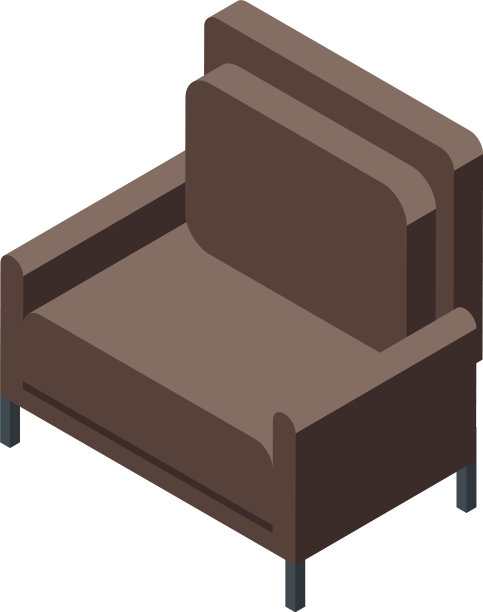 时尚扶手椅图标等距风格图片下载