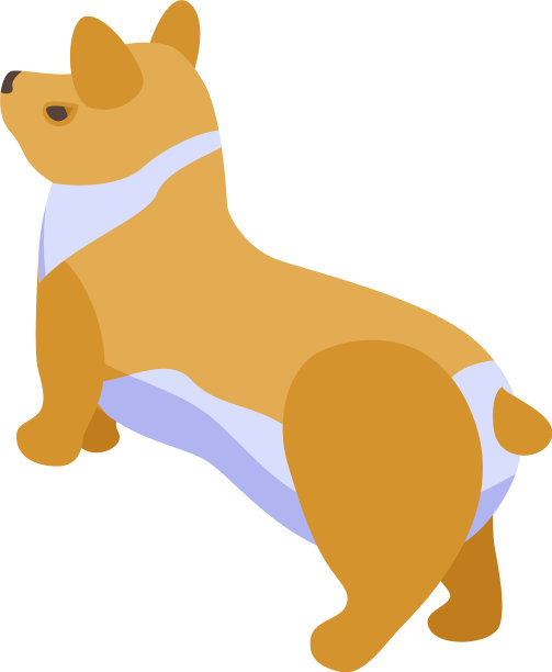 宠物柯基犬图标等距风格图片下载