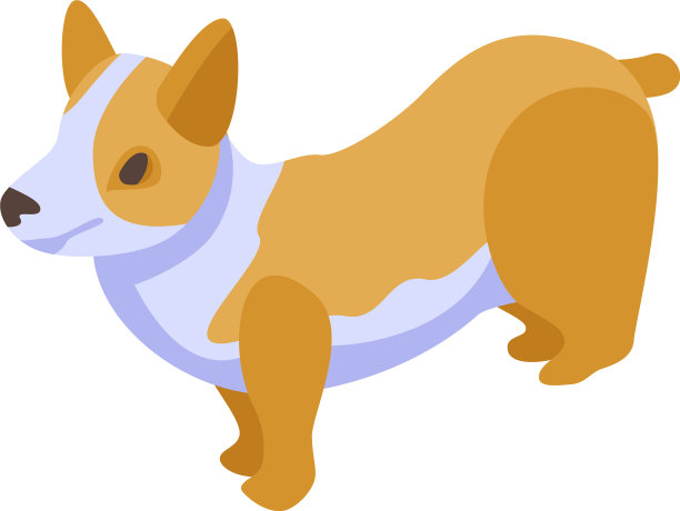 动物柯基犬图标等距风格图片下载