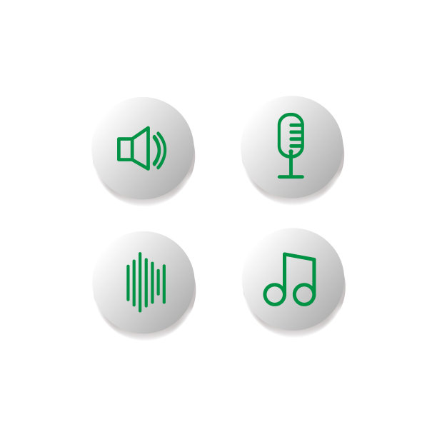 音频图标收集图标按钮设计图片下载