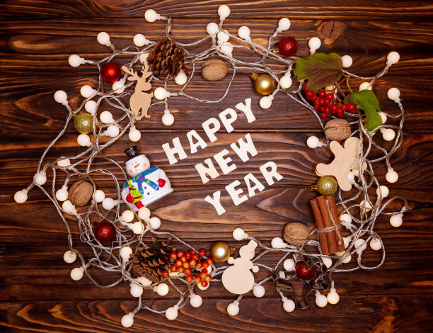 问候节日贺卡新年。美丽的背景字体图片下载