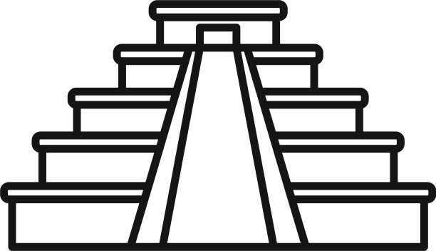 墨西哥金字塔图标轮廓风格图片下载