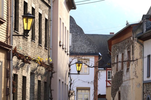 德国老城布劳巴赫的街道碎片。图片下载