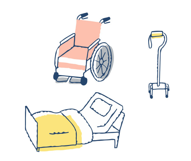 插图轮椅，护理床，行人图片下载