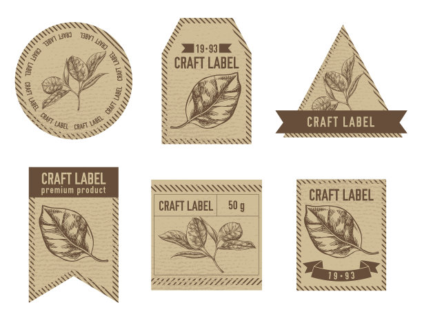 工艺标签复古设计与图片下载