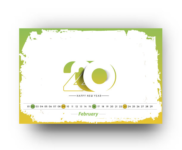 2020年新年快乐日历-新年假期图片下载