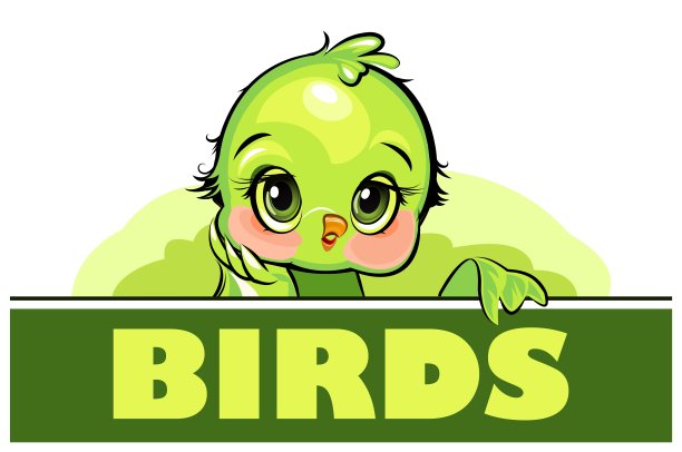 鹦鹉。有趣的小鸡。可爱又有趣的小鸟宝宝。白色背景上的孤立物体。插图。卡通风格。向量图片下载