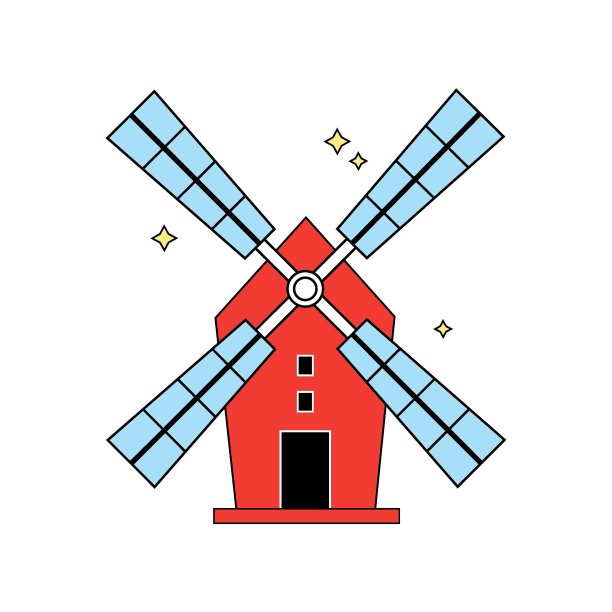 可爱的红色风车在孤立的白色背景平面矢量插图图片下载