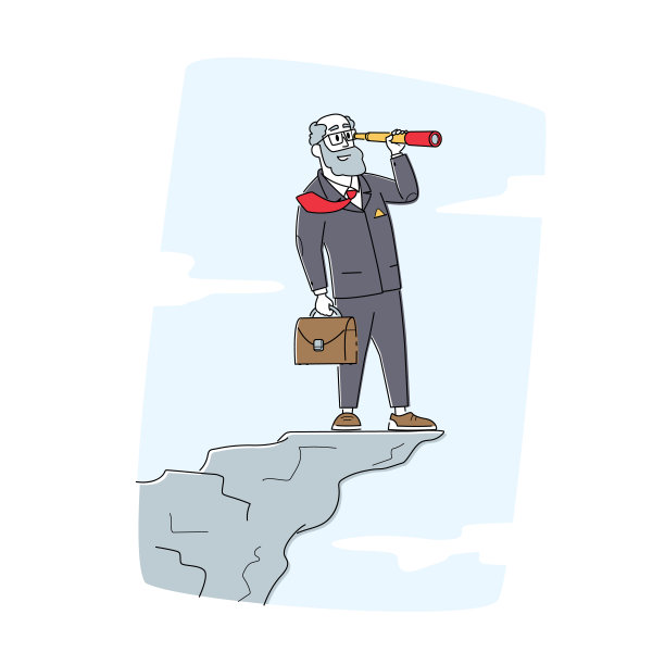 业务愿景，招聘员工，业务性格远见预测预测。山顶上的商人图片下载