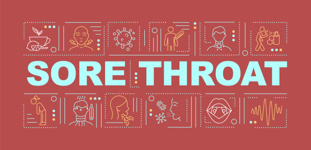 喉咙痛词概念横幅图片下载