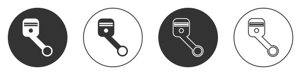 黑色引擎活塞图标隔离在白色上图片下载