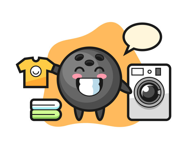 带洗衣机的保龄球卡通图片下载