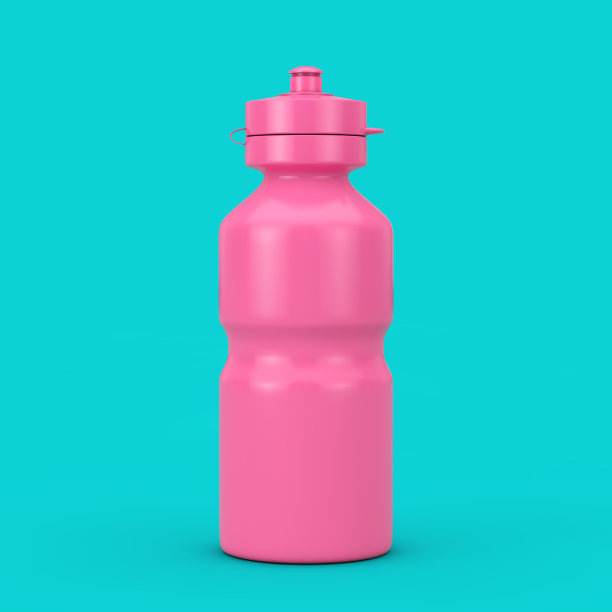 自行车水上运动瓶模型在双色调风格。3d渲染图片下载