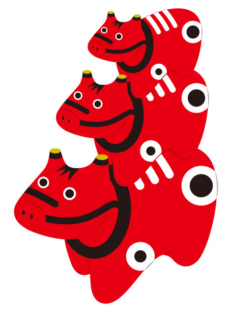堆叠Akabeko的插图图片下载