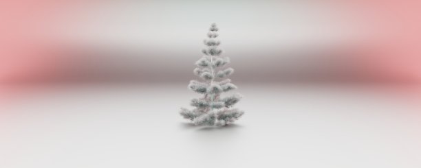 极简色彩粉彩银色背景粉红色阴影全景与松树圣诞树在框架的中心，圣诞礼物卡图片下载