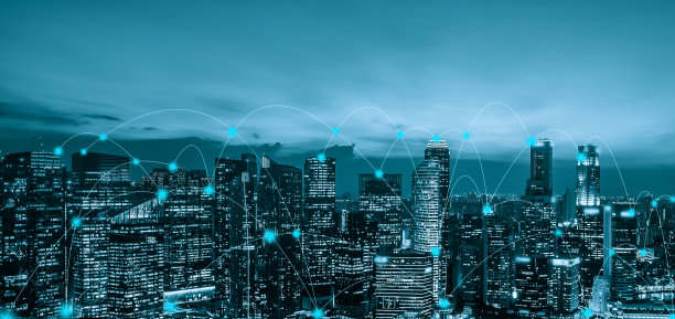 智慧城市的先进通信和全球互联网网络连接图片下载