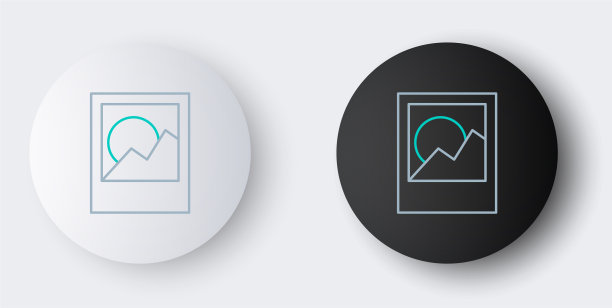 线相框图标孤立在灰色背景图片下载