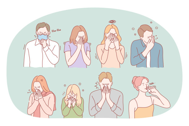 感冒，流感，感觉不舒服和感染的概念图片下载