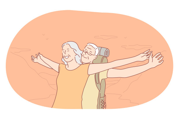 老年夫妇生活幸福积极的生活方式概念图片下载