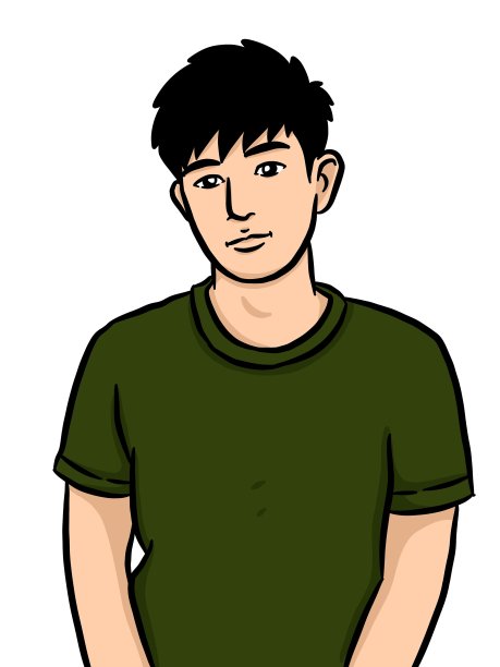 卡通可爱的男人在白色的背景图片下载