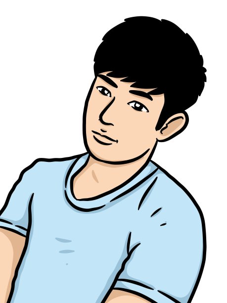 卡通可爱的男人在白色的背景图片下载