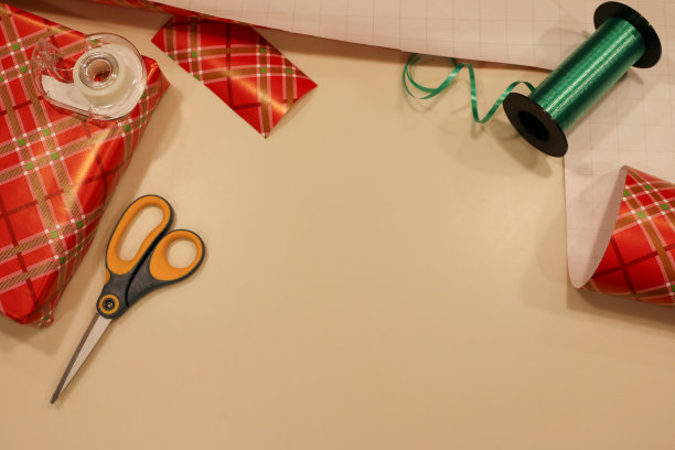 圣诞包装用品背景图片下载