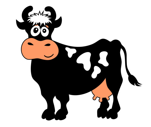 简单的黑色的牛图片下载
