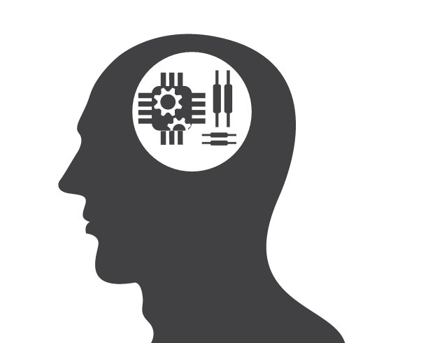 头部人类智能科技标志矢量。人脑人脑齿轮图标。图片下载