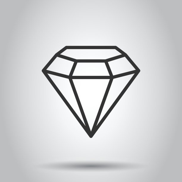 钻石宝石图标在平面风格。宝石矢量插图在白色孤立的背景。珠宝辉煌的经营理念。图片下载