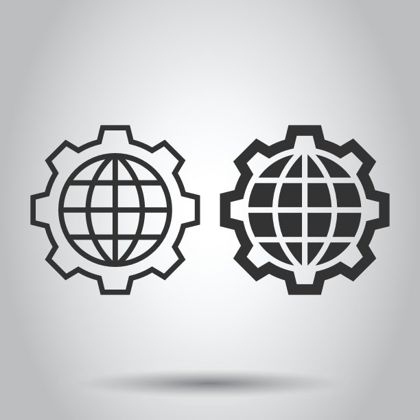 地球行星图标在平面风格。地球地理矢量图上的白色孤立背景。全球通信业务理念。图片下载